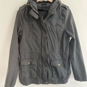 Eden Society "Holly" Cargo Utility Jacket - Charcoal Gray - Size Medium